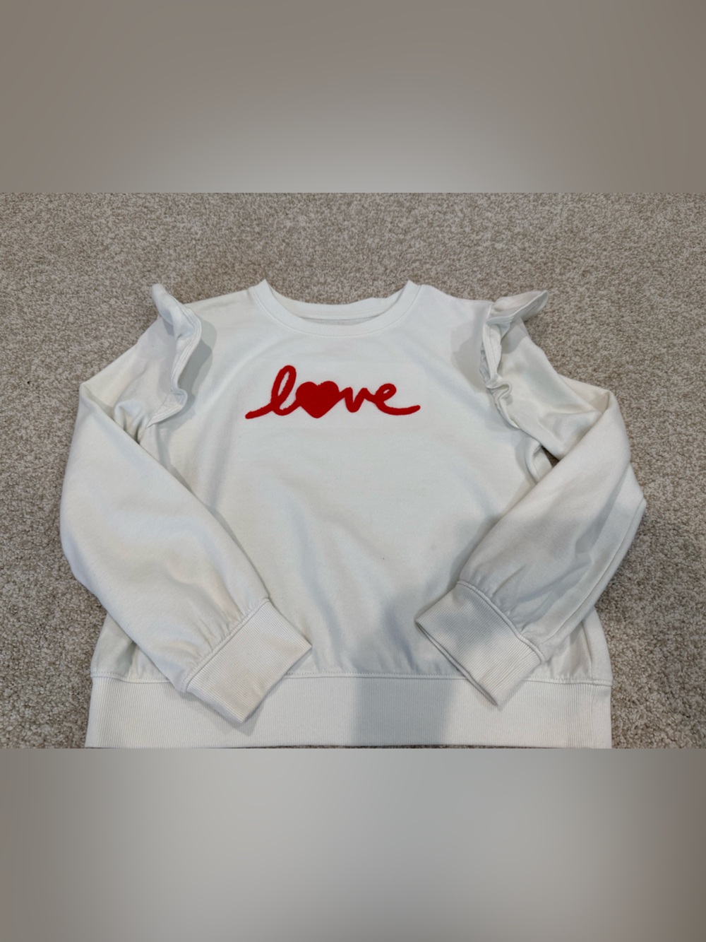 Cat & Jack White Sweatshirt with Red 'love' Script